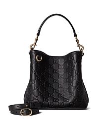 Gucci GG Emblem Small Bucket Bag 815118 Black