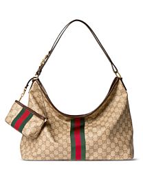 Gucci Large Shoulder Bag With Web A008NS Apricot