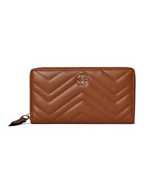 Gucci GG Marmont Zip Around Wallet 837758 Coffee