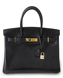 Hermes Birkin bag 30 Box calf leather Black