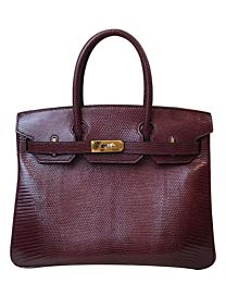 Hermes Birkin 30 Rouge Exotic Lizard Bag 