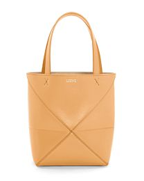 Loewe Mini Puzzle Fold Tote In Shiny Calfskin 