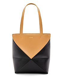 Loewe Puzzle Fold Tote In Shiny Calfskin 