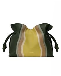 Loewe Medium Flamenco Clutch Landscape In Nappa Calfskin Green