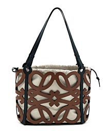 Loewe Small Anagram Cut-out Tote In Calfskin