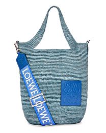 Loewe Mini Slit Bag In Raffia And Calfskin 
