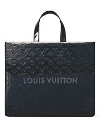 Louis Vuitton Eye-catching metallic Shopper Tote MM M27182 Gray
