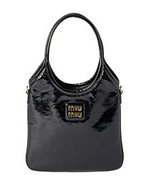Miumiu IVY Naplak Patent Leather Bag Black