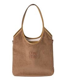 Miumiu IVY Corduroy Shopping Bag Coffee