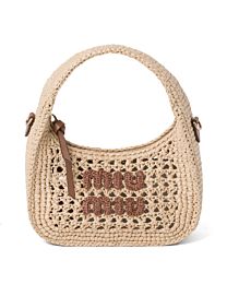 Miumiu Wander Woven Fabric Hobo Bag 5BC125 