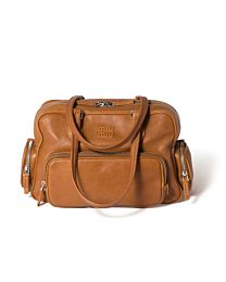 Miu Miu Pocket Nappa Leather Top-Handle Bag Coffee