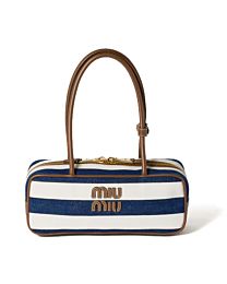 Miu Miu Beau Canvas And Leather Bag Blue