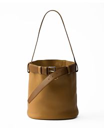 Prada Buckle Leather Bucket Bag With Belt 1BE085 