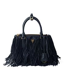 Prada Galleria Small Leather Bag With Fringe