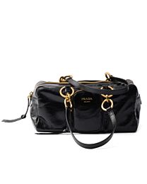 Prada Dangle Medium Leather Top-handle Bag Black