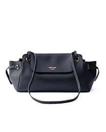 Prada Carry Medium Leather Shoulder Bag 1BD403 Black