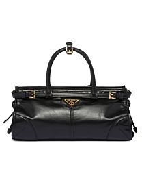 Prada Medium Leather Handbag 1BA426 Black