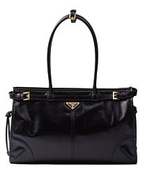 Prada Large Leather Handbag 1BA433 Black