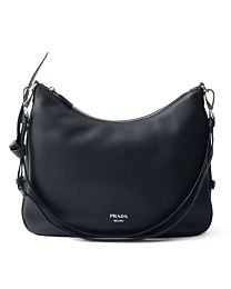 Prada Fold Large Leather Shoulder Bag