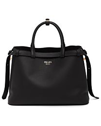 Prada Medium Leather Handbag With Belt 1BA417 Black