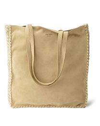 Prada Large Suede And Crochet Tote Bag 1BG658