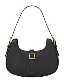 Saint Laurent Le Fermoir Hobo Bag In Shiny Leather 672615 Black