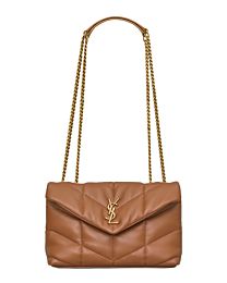 Saint Laurent Toy Puffer In Lambskin Coffee
