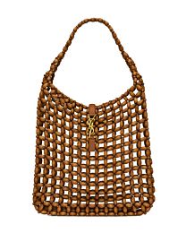 Saint Laurent LE 5 A 7 Large Wooden Bead Handbag S823807 Coffee