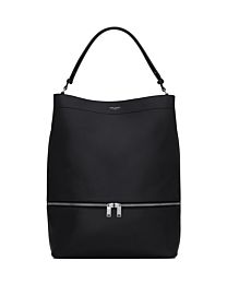 Saint Laurent Leather Zip-Detail Tote Bag 797748 Black