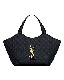 Saint Laurent Icare Quilted Nappa Leather Medium Handbag 858191 Black