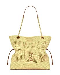 Saint Laurent Jamie Shopping In Raffia Apricot