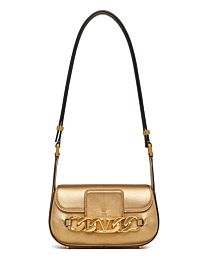 Valentino Vlogo Chain Small Laminated Nappa Shoulder Bag 