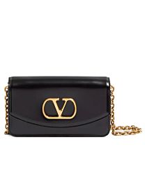 Valentino Garavani Vain Clutch Bag In Shiny Calfskin 