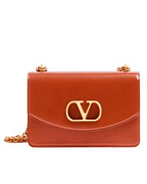 Valentino Garavani Vain Shoulder Bag In Shiny Calfskin Red