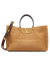 Valentino Medium Shopping Bag In Synthetic Raffia 