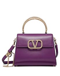 Valentino Small Vsling Calfskin Handbag With Jewel Handle 