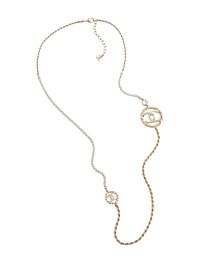 Chanel Women's Long Necklace ABA200 Golden