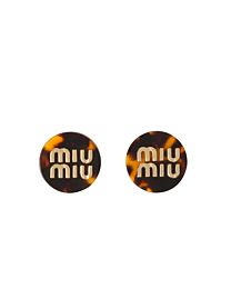 Miumiu Women's Plexiglas Earrings Dark Coffee