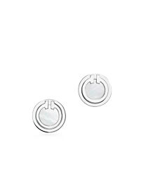 Tiffany Women's Mother-of-pearl Circle Earrings Silver