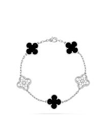 Van Cleef & Arpels Vintage Alhambra Bracelet, 5 Motifs Silver