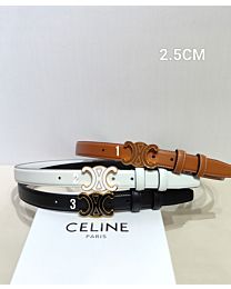Celine Women's TRIOMPHE Buckle Leather Belt