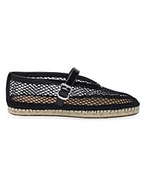 Alaia Women's Mesh Espadrilles With Buckle Closure S3P1002 Black