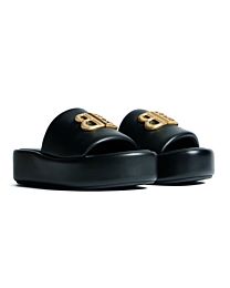 Balenciaga Women's Rise Leather Sandals 788494 Black