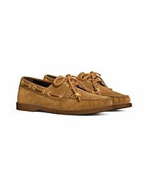Celine Women's Bateau In Suede Calfskin Coffee