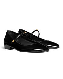 Celine Women's City Ballerina In Glossy Calfskin 366315 Black