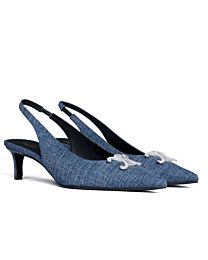 Celine Alma Triomphe Denim Shoes Blue