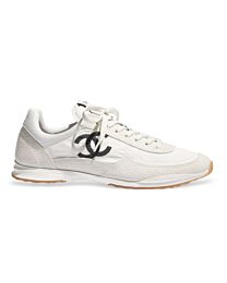Chanel Women's Trainers In Fabric And Embossed Suede G47127 Cream