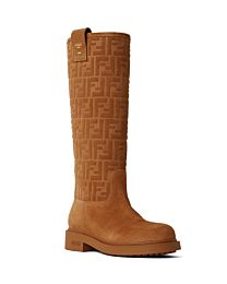 Fendi Women's Filo Light Brown Suede Boots 8W8574 Coffee