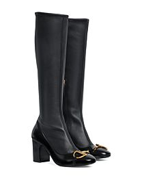 Gucci Women's Women's Half Horse Bit Boots 851420 Black