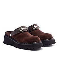 Gucci Unisex Horsebit Detail Mules 835829 Mauve